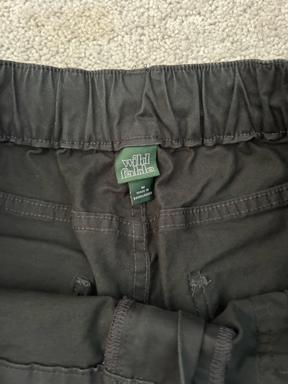 wild fable Black Wide-Leg Cargo Pants with Patch Pockets - Picture 2 of 2